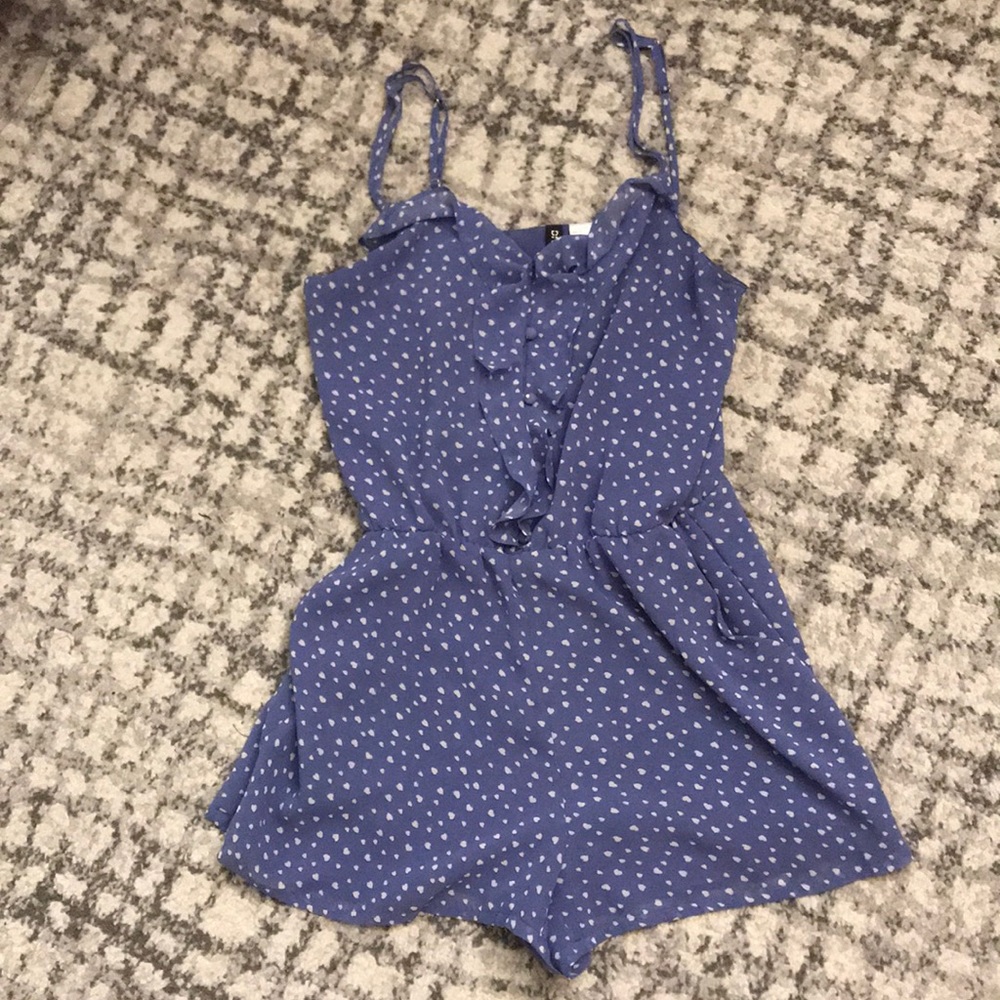 H&M Blue w/ polka dots Romper size 6 Pockets!